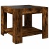 Mesa de centro y LED madera ingeniería roble ahumado