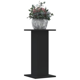 Soportes de plantas 2 uds madera ingeniería negro 30x30x60