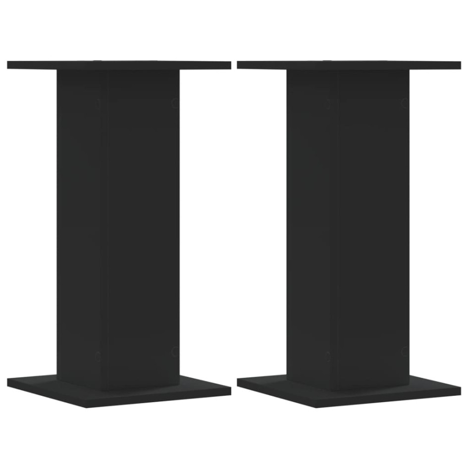 Soportes de plantas 2 uds madera ingeniería negro 30x30x60