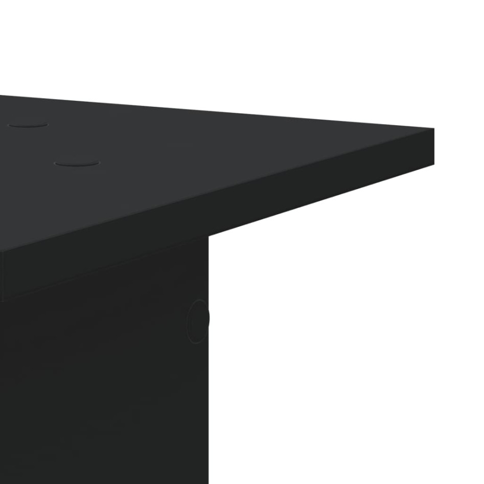 Soportes de plantas 2 uds madera ingeniería negro 30x30x60