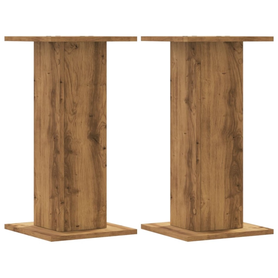 Soportes de plantas 2 uds madera roble artisian 30x30x60