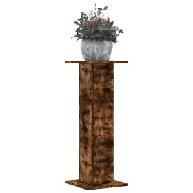 Soportes para plantas 2 uds madera roble ahumado 30x30x80