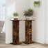 Soportes para plantas 2 uds madera roble ahumado 30x30x80
