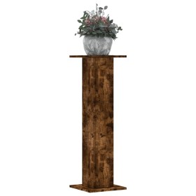 Soportes para plantas 2 uds madera roble ahumado 30x30x95