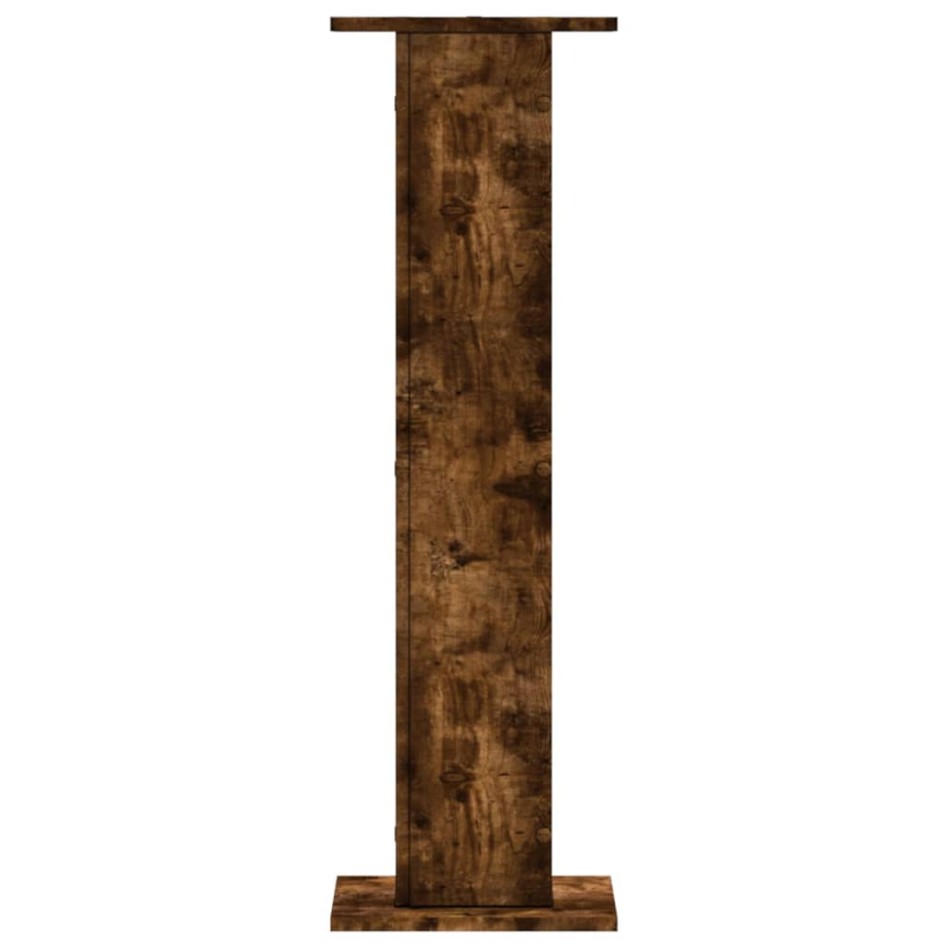 Soportes para plantas 2 uds madera roble ahumado 30x30x95