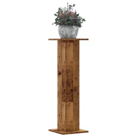 Soportes para plantas 2 uds madera roble envejecido 30x30x95