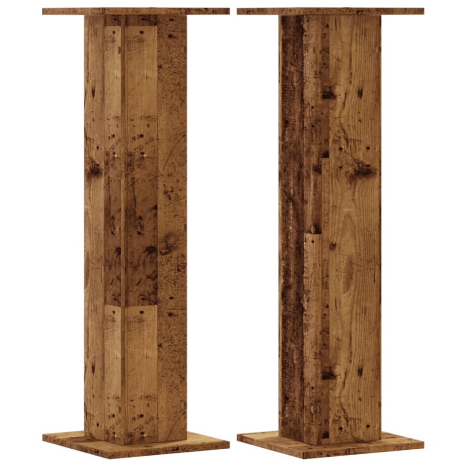Soportes para plantas 2 uds madera roble envejecido 30x30x95