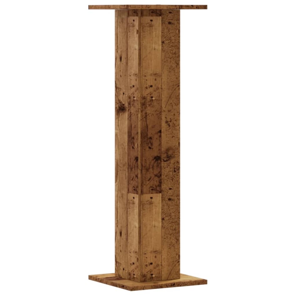 Soportes para plantas 2 uds madera roble envejecido 30x30x95