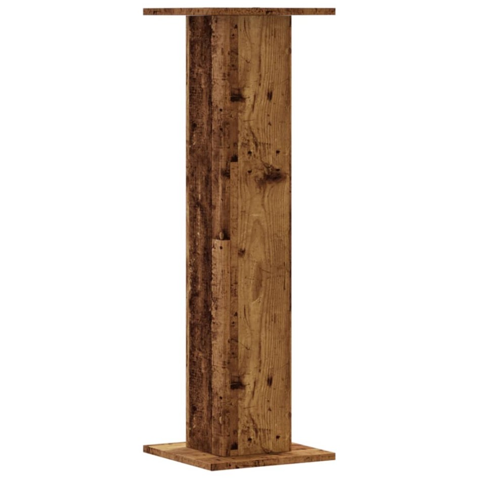 Soportes para plantas 2 uds madera roble envejecido 30x30x95