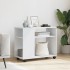 Mesa auxiliar con ruedas madera ingeniería blanco 70x35x60
