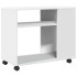 Mesa auxiliar con ruedas madera ingeniería blanco 70x35x60
