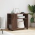 Mesa auxiliar con ruedas madera roble marrón 70x35x60
