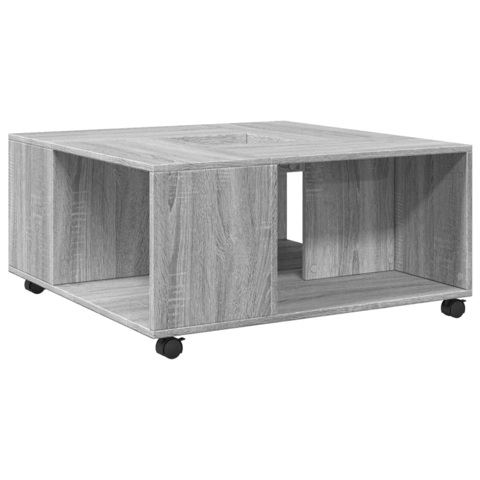 Mesa de centro madera de ingeniería gris Sonoma 80x80x40