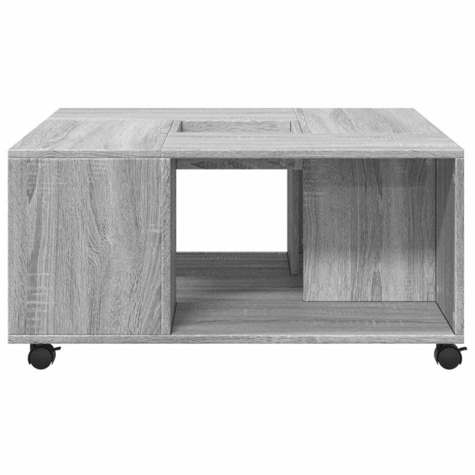 Mesa de centro madera de ingeniería gris Sonoma 80x80x40