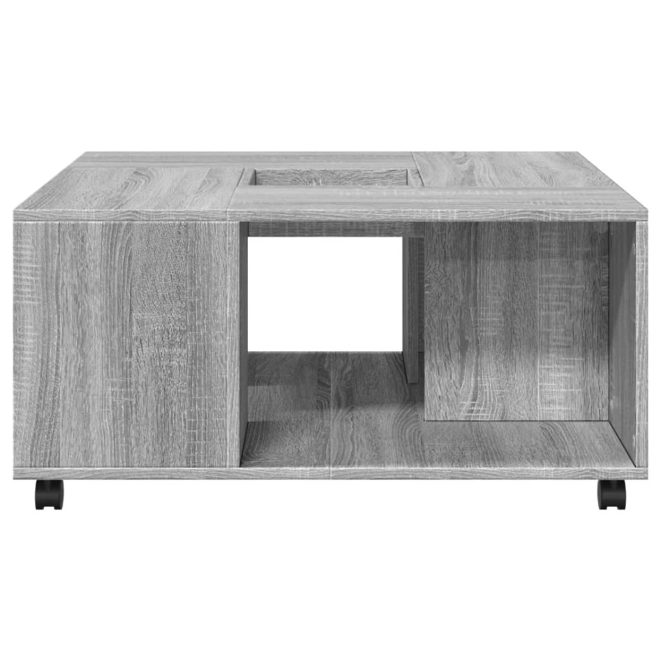 Mesa de centro madera de ingeniería gris Sonoma 80x80x40