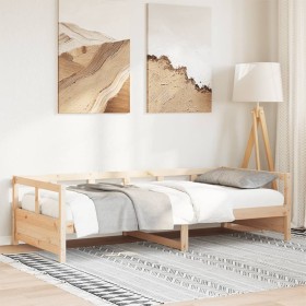 Sofá cama madera maciza de pino blanco 90x200