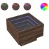 Mesita de noche con Infinity LED marrón roble 40x40x30
