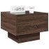 Mesita de noche con Infinity LED marrón roble 40x40x30