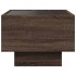 Mesita de noche con Infinity LED marrón roble 40x40x30