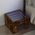 Mesita de noche con Infinity LED roble ahumado 40x40x30