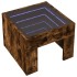 Mesita de noche con Infinity LED roble ahumado 40x40x30