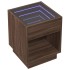 Mesita de noche con Infinity LED marrón roble 40x40x50
