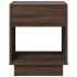Mesita de noche con Infinity LED marrón roble 40x40x50