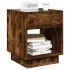 Mesita de noche con Infinity LED roble ahumado 40x40x50