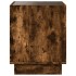 Mesita de noche con Infinity LED roble ahumado 40x40x50