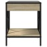 Mesita de noche con Infinity LED roble Sonoma 40x40x49