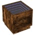 Mesita de noche con Infinity LED roble ahumado 50x50x50