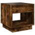 Mesita de noche con Infinity LED roble ahumado 50x50x50