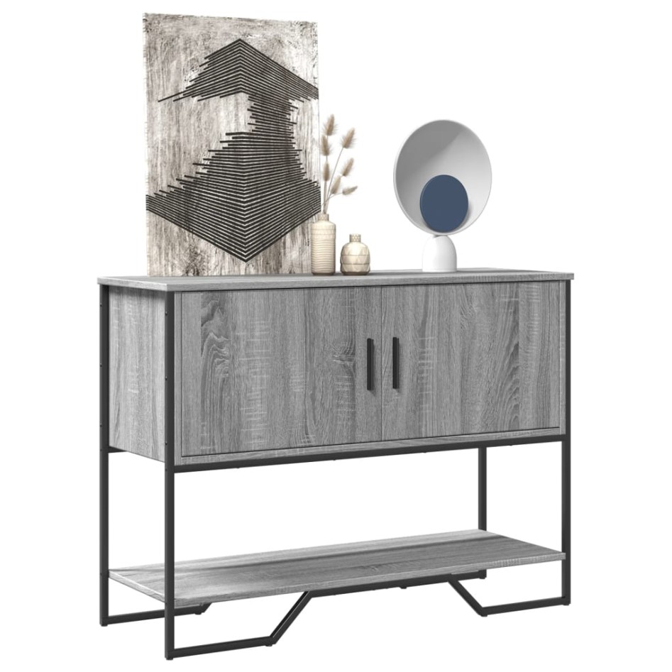Mesa consola madera de ingeniería gris Sonoma 100x35x74,5