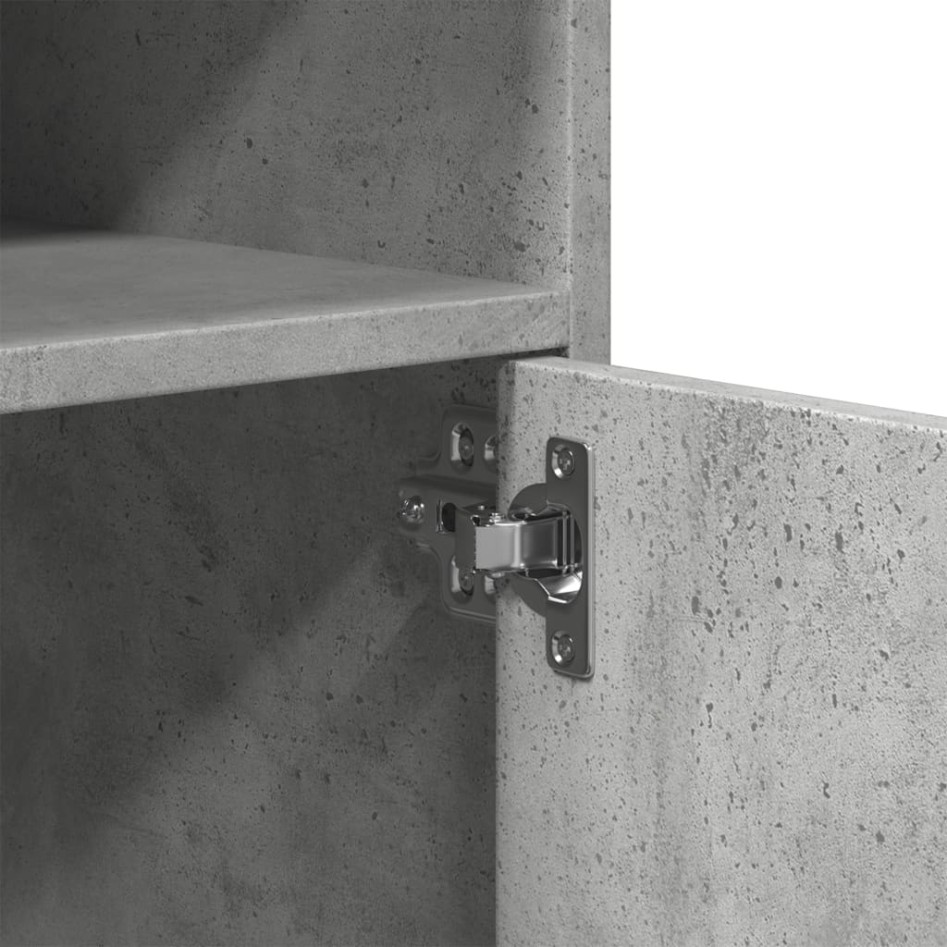 Armario con ruedas madera ingeniería gris hormigón 60x48x81