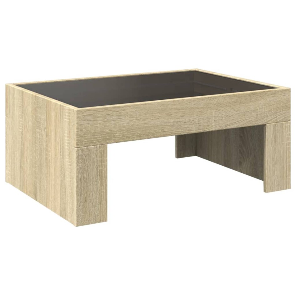 Mesa de centro con Infinity LED roble Sonoma 70x50x30