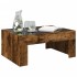 Mesa de centro con Infinity LED roble ahumado 70x50x30