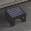 Mesa de centro con Infinity LED negro 50x53x30 cm