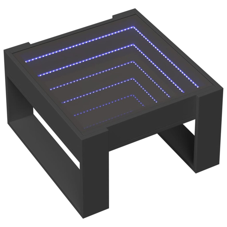 Mesa de centro con Infinity LED negro 50x53x30