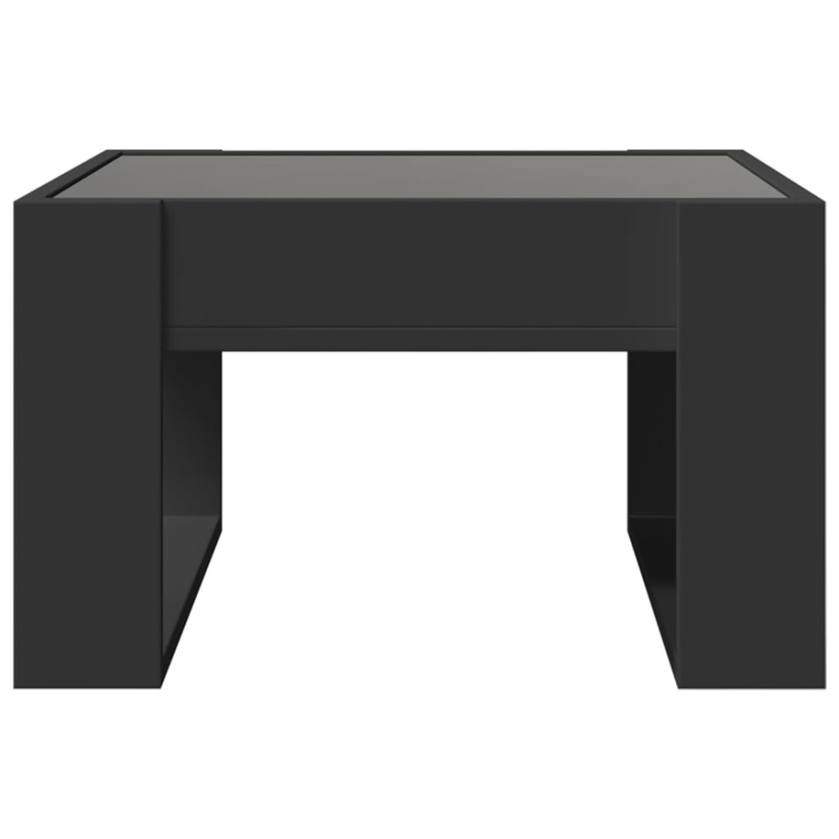 Mesa de centro con Infinity LED negro 50x53x30