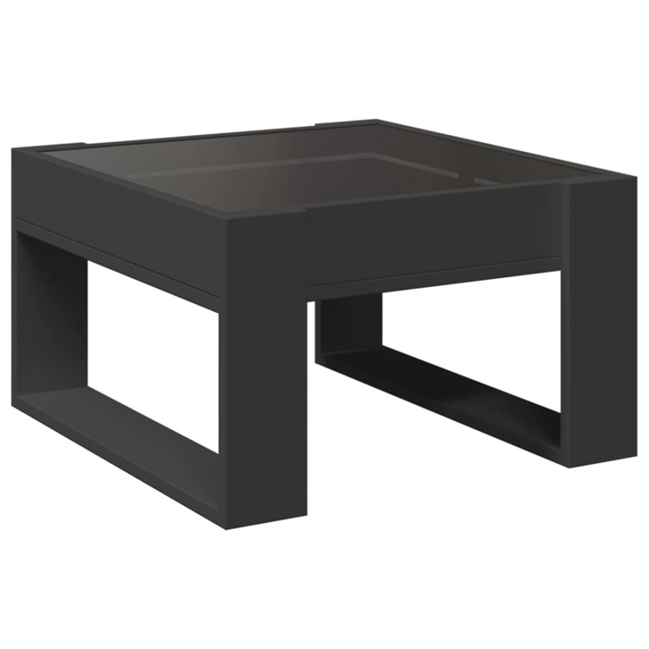 Mesa de centro con Infinity LED negro 50x53x30