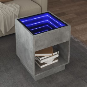 Mesa de centro con Infinity LED gris hormigón 40x40x50
