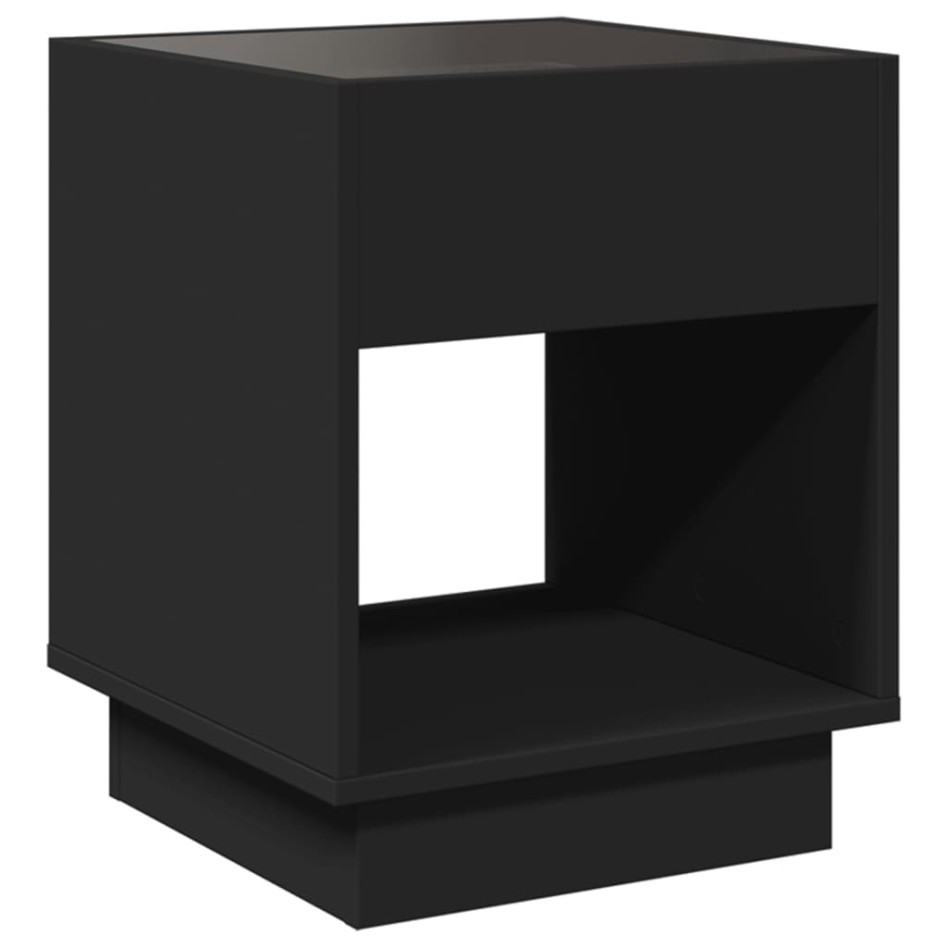 Mesa de centro con Infinity LED negro 40x40x50