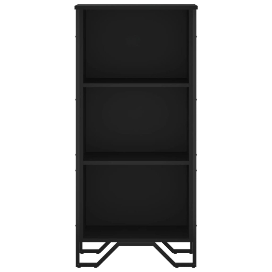 Estantería de madera de ingeniería negra 50x31x106