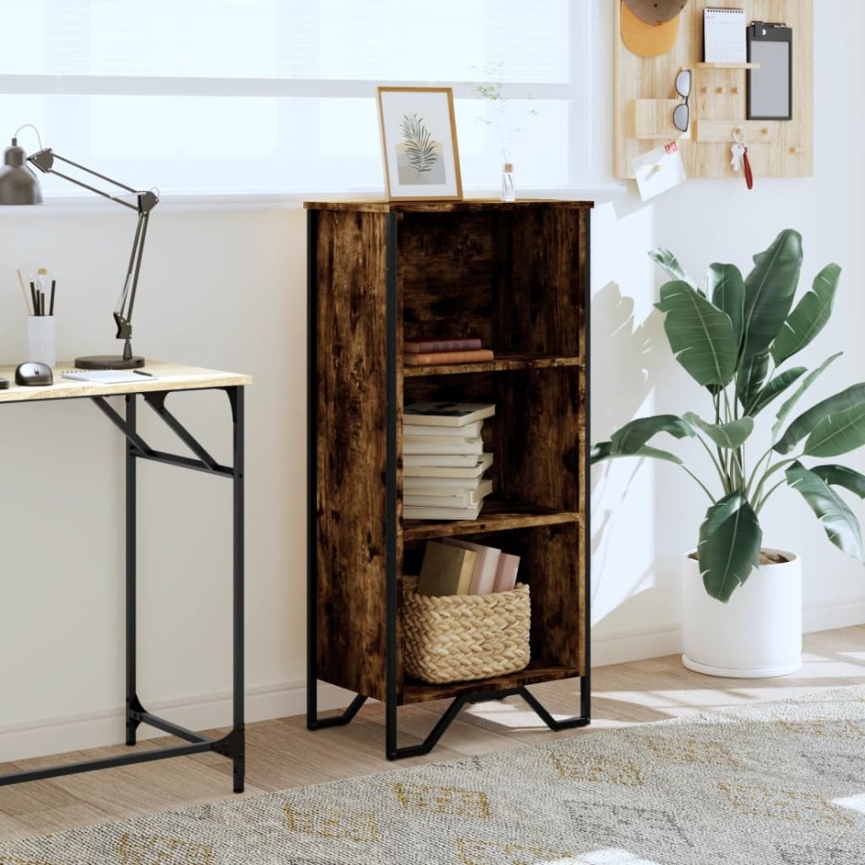 Estantería madera de ingeniería roble ahumado 50x31x106