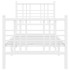 Estructura cama sin colchón con estribo metal blanco 75x190
