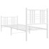 Estructura cama sin colchón con estribo metal blanco 75x190