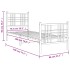 Estructura cama sin colchón con estribo metal blanco 75x190
