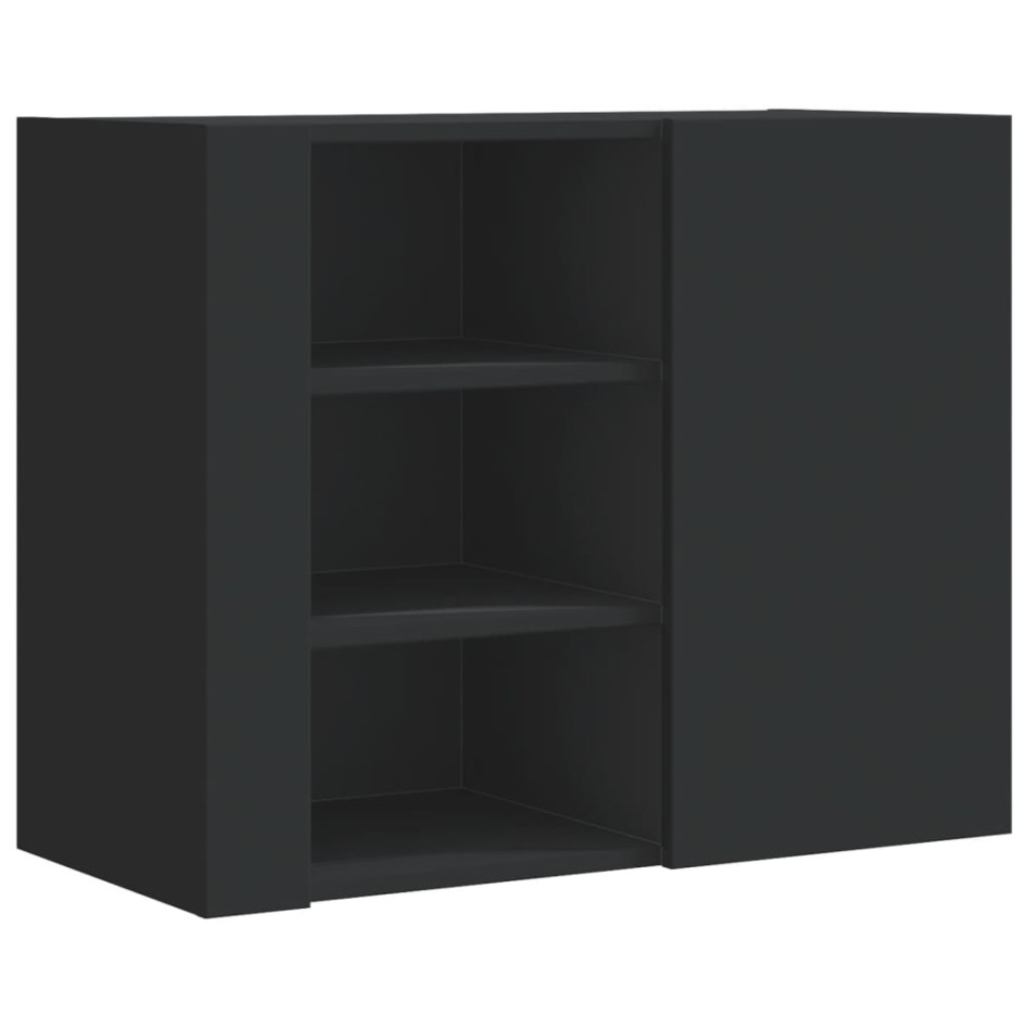 Armario de pared madera de ingeniería negro 75x35x60