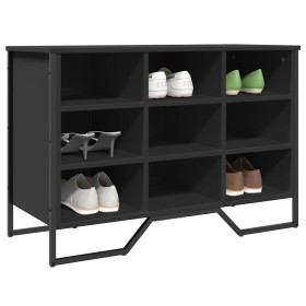 Zapatero de madera de ingeniería negro 90x38x61,5
