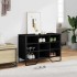 Zapatero de madera de ingeniería negro 90x38x61,5